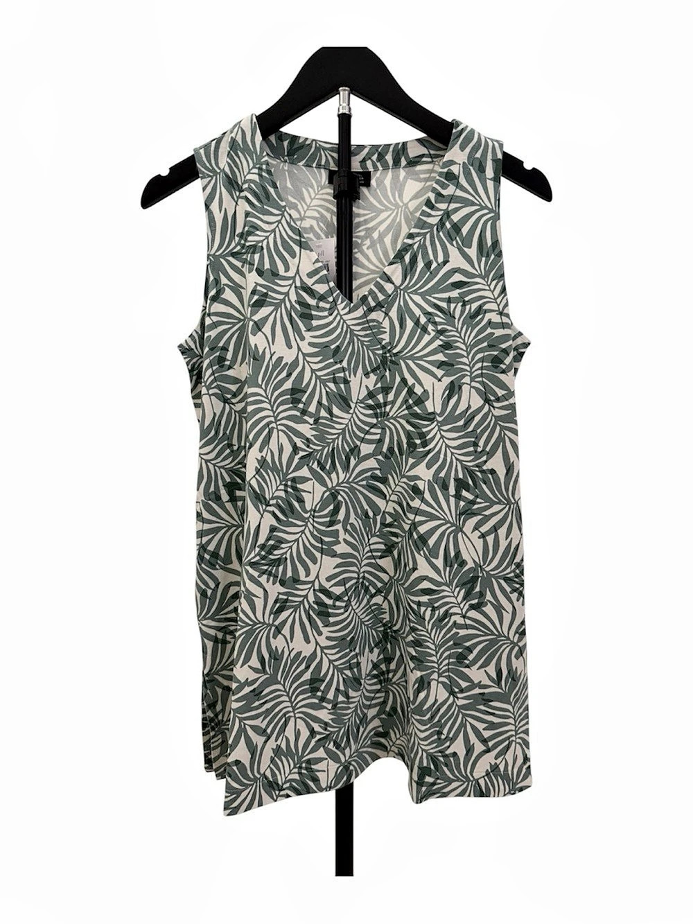 J. Jill Wearever Layering Tunic Tank Green & white XS New